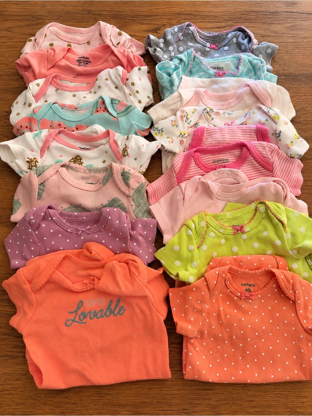 Carter's Pink Polka Dot Newborn Bodysuit with Bow